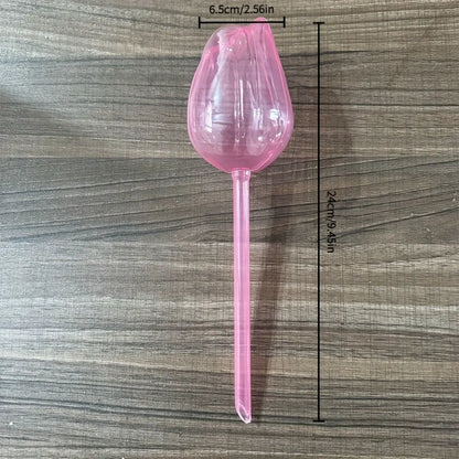 Pink Tulip Self-Watering Globes for Indoor & Outdoor Plants