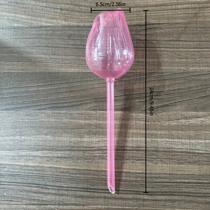 Pink Tulip Self-Watering Globes for Indoor & Outdoor Plants