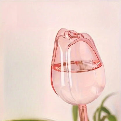 Pink Tulip Self-Watering Globes for Indoor & Outdoor Plants