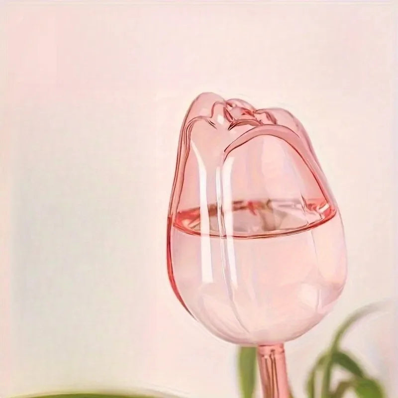 Pink Tulip Self-Watering Globes for Indoor & Outdoor Plants